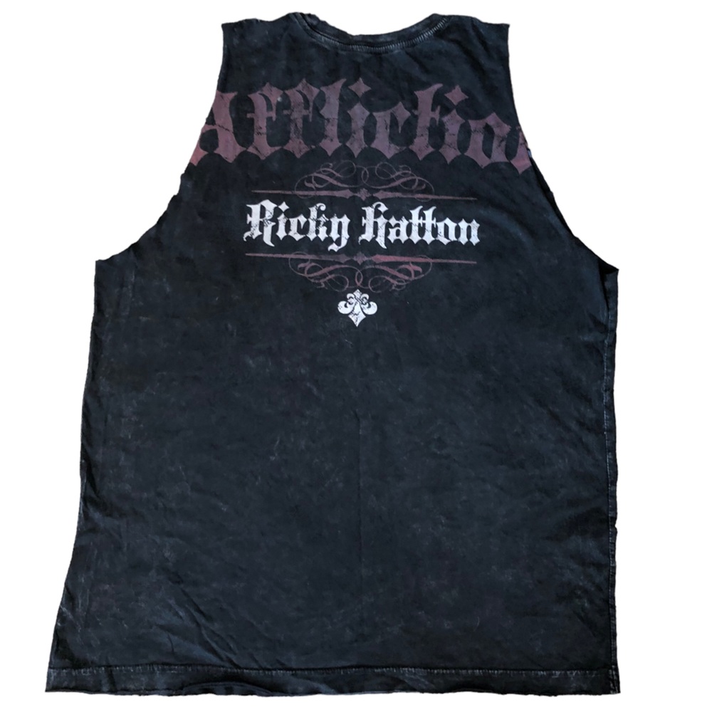 Affliction distressed graphic T-shirt Ricky Hatton Signature Series crop… - Picture 2 of 7